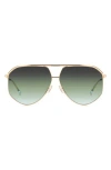 Isabel Marant Wild Metal 64mm Gradient Oversize Aviator Sunglasses In Rose Gold/gray Green