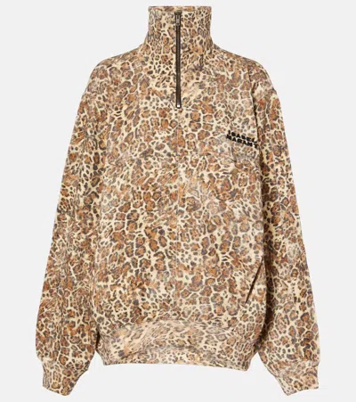 Isabel Marant Wilda Sweatshirt With Leopard Print In Multicolor
