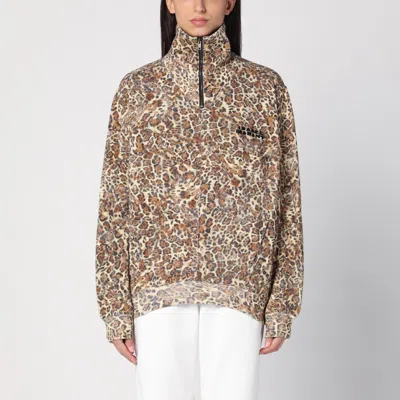 ISABEL MARANT WILDA SWEATSHIRT WITH LEOPARD PRINT