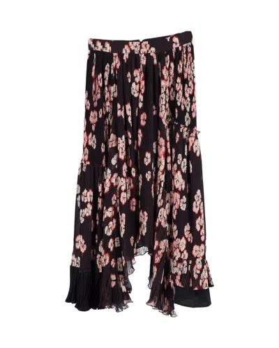 ISABEL MARANT WILNEY PLEATED SKIRT IN FLORAL-PRINT POLYESTER