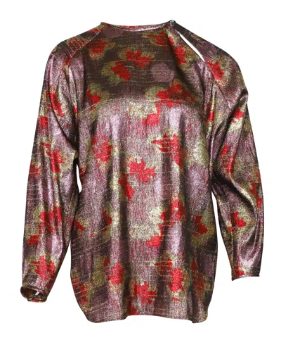 Isabel Marant Wilny Top In Multicolor Lurex And Silk In Gold