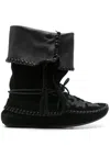 Isabel Marant Winki Tasseled Whipstitched Suede Boots In Black