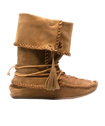 Isabel Marant Women Caramel Suede Winki Boots In Brown