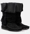 Isabel Marant Winki Tasseled Whipstitched Suede Boots In Black