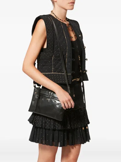 Isabel Marant Nessah Wardy Leather Crossbody Bag In Black