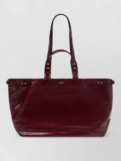 Isabel Marant Winna Leather Shoulder Tote Bag In Red