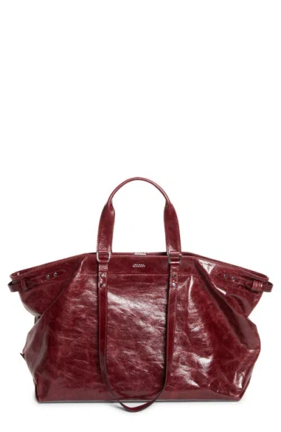 Isabel Marant Winna Leather Tote In Burgundy