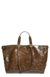 Isabel Marant Winna Leather Tote In Green