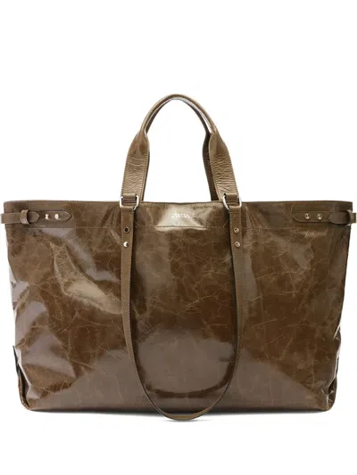 Isabel Marant Winna Tote Leather Shoulder Bag In Burgundy