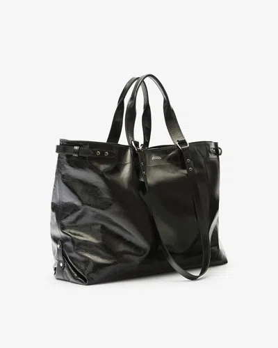 Isabel Marant Winna Tote Leather Shoulder Bag In Black