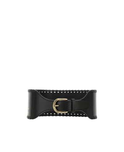 Isabel Marant Woma Leather Belt In Black