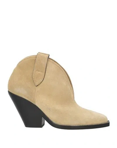 Isabel Marant Woman Ankle Boots Beige Size 5 Calfskin In Sand