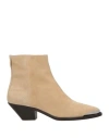 Isabel Marant Woman Ankle Boots Beige Size 6 Calfskin