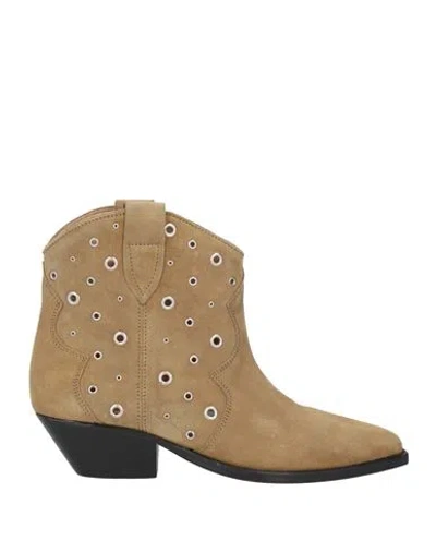 Isabel Marant Woman Ankle Boots Beige Size 6.5 Calfskin