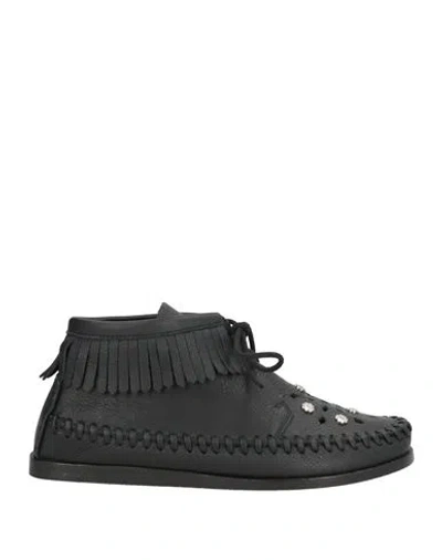 Isabel Marant Felsa Fringed Embellished Leather Ankle Boots In Black