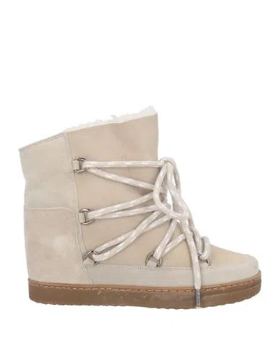 ISABEL MARANT ISABEL MARANT WOMAN ANKLE BOOTS BEIGE SIZE 5.5 CALFSKIN