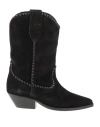 Isabel Marant Woman Ankle Boots Black Size 4 Calfskin, Cow Leather