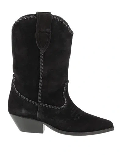 ISABEL MARANT ISABEL MARANT WOMAN ANKLE BOOTS BLACK SIZE 4 CALFSKIN, COW LEATHER