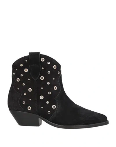 ISABEL MARANT ISABEL MARANT WOMAN ANKLE BOOTS BLACK SIZE 5 CALFSKIN