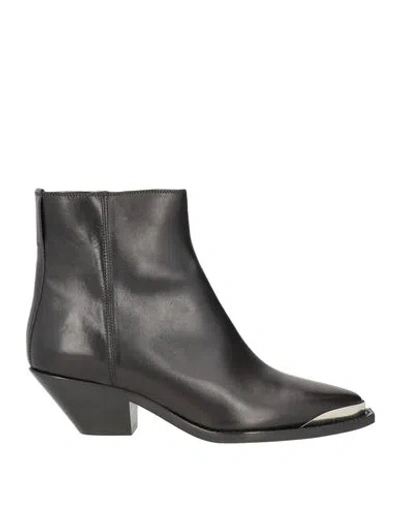 ISABEL MARANT ISABEL MARANT WOMAN ANKLE BOOTS BLACK SIZE 5.5 COW LEATHER