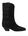 Isabel Marant Woman Ankle Boots Black Size 6 Calfskin, Cow Leather