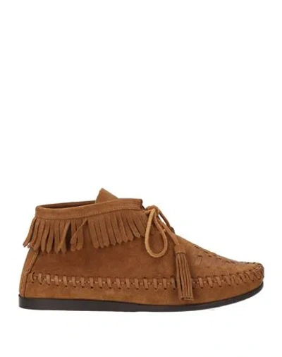 Isabel Marant Woman Ankle Boots Camel Size 5 Cow Leather In Sand