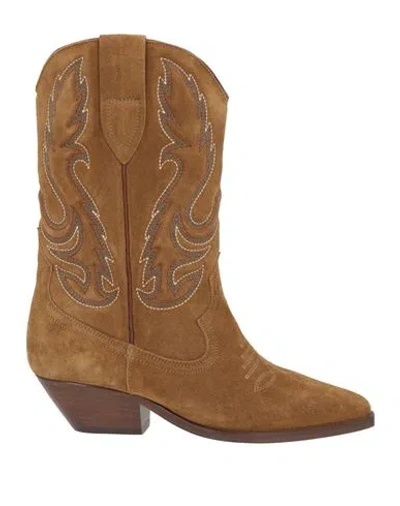 Isabel Marant Woman Ankle Boots Camel Size 5.5 Calfskin In Brown