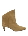 Isabel Marant Woman Ankle Boots Mustard Size 9 Calfskin In Beige