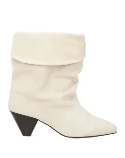 Isabel Marant Woman Ankle Boots Ivory Size 5.5 Leather In Neutral