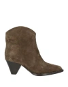 Isabel Marant Darizo Suede Western Booties In Beige