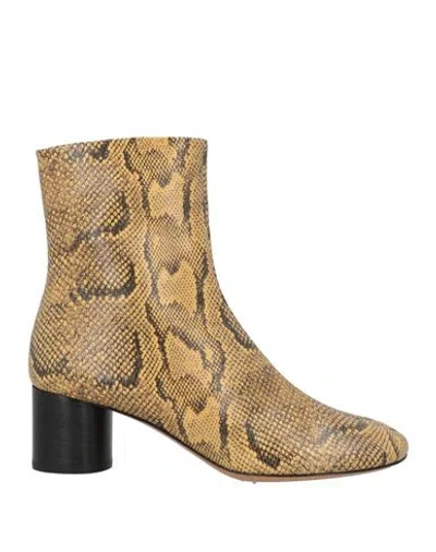 Isabel Marant Woman Ankle Boots Marigold Size 6.5 Calfskin In Yellow