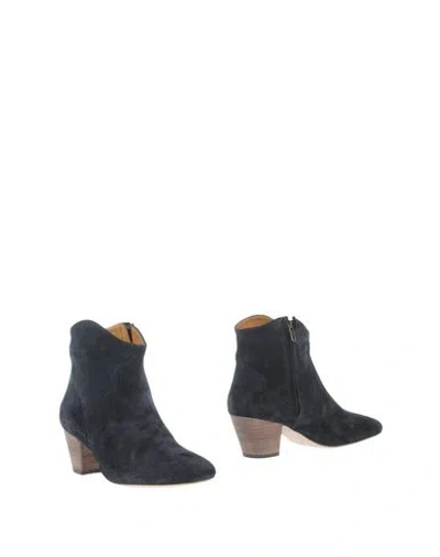 Isabel Marant Woman Ankle Boots Midnight Blue Size 6.5 Calfskin In Black