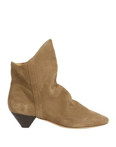 Isabel Marant Woman Ankle Boots Military Green Size 8 Calfskin