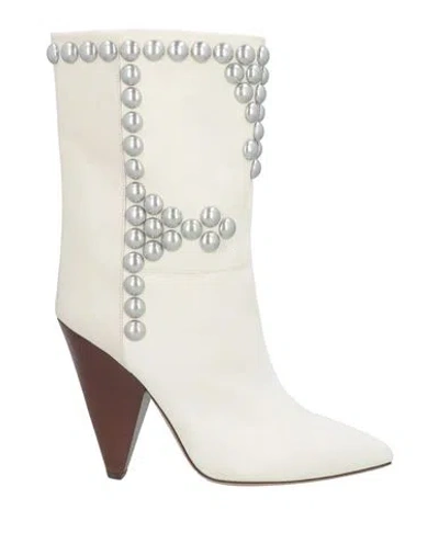 Isabel Marant Woman Ankle Boots Off White Size 6.5 Calfskin