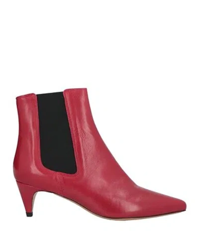 Isabel Marant Woman Ankle Boots Red Size 5.5 Leather