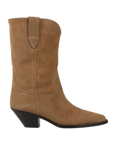 ISABEL MARANT ISABEL MARANT WOMAN ANKLE BOOTS SAND SIZE 6 CALFSKIN, COW LEATHER