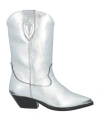 Isabel Marant Duerto Metallic Leather Cowboy Boots In Silver
