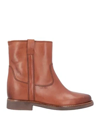 Isabel Marant Woman Ankle Boots Tan Size 5 Cow Leather In Multi
