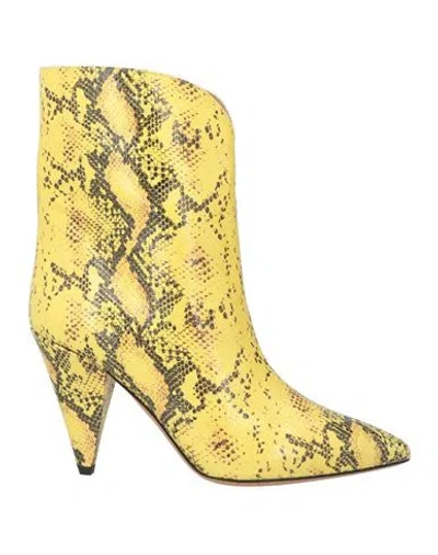 Isabel Marant Woman Ankle Boots Yellow Size 6.5 Calfskin