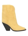 Isabel Marant Woman Ankle Boots Yellow Size 7.5 Soft Leather