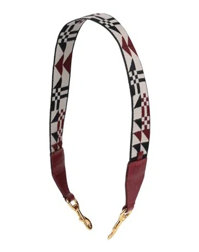 Isabel Marant Woman Bag Strap Garnet Size - Leather, Textile Fibers In Brown