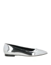 Isabel Marant Woman Ballet Flats Silver Size 6.5 Leather In Silver