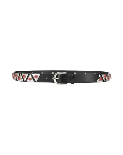 Isabel Marant Woman Belt Black Size 32 Cow Leather In Multi