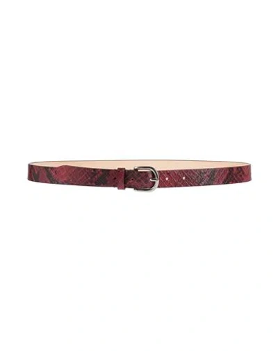Isabel Marant Woman Belt Burgundy Size L Bovine Leather In Red