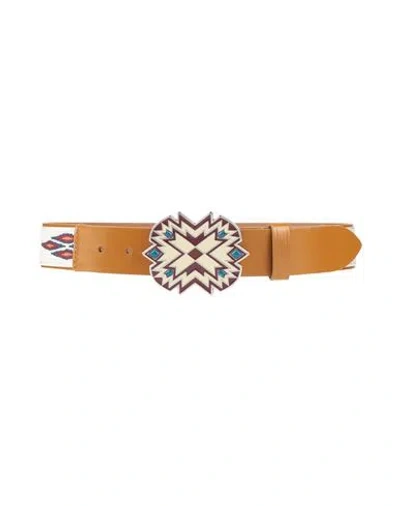 Isabel Marant Woman Belt Camel Size 30 Cow Leather In Sand