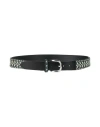 Isabel Marant Woman Belt Dark Green Size 32 Cow Leather, Glass, Zamak In Green