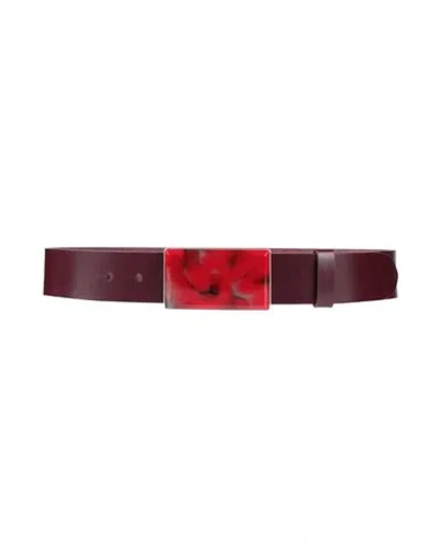 Isabel Marant Woman Belt Garnet Size 32 Cow Leather, Zamak In Red