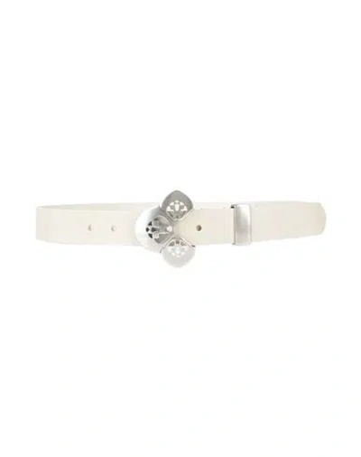 Isabel Marant Woman Belt Light Grey Size 32 Cow Leather, Brass In Gray