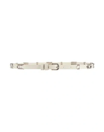 Isabel Marant Woman Belt Light Grey Size 32 Cow Leather, Zamak In Gray