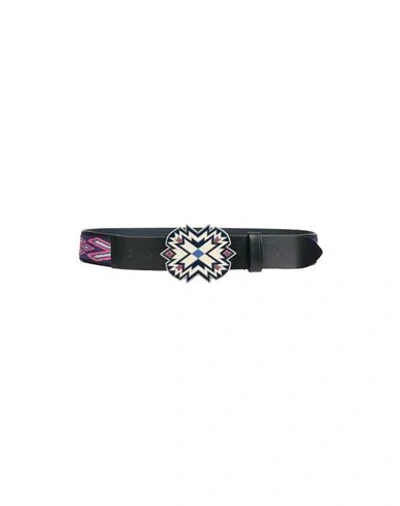 Isabel Marant Woman Belt Midnight Blue Size 30 Cow Leather